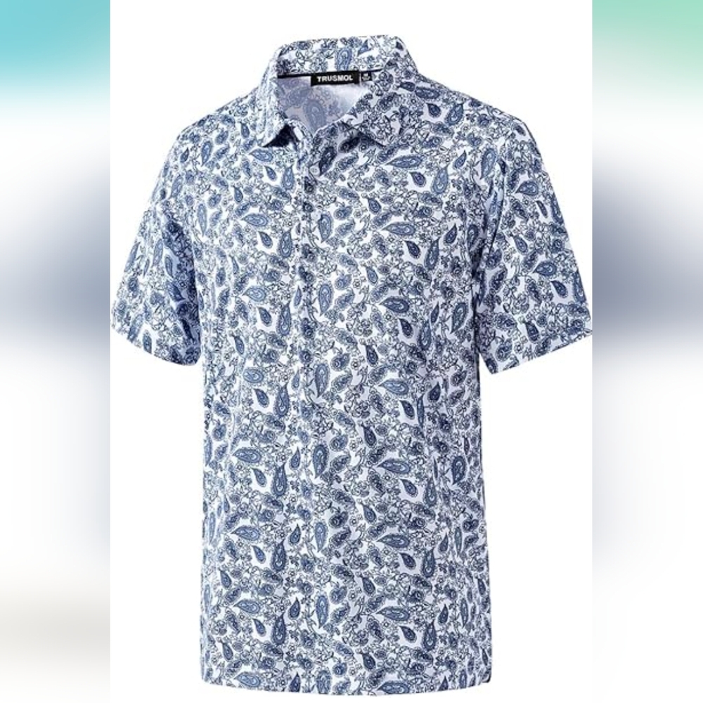 Golf Shirts for Men Dry Fit Performance Print Short Sleeve Moisture Wicking Golf